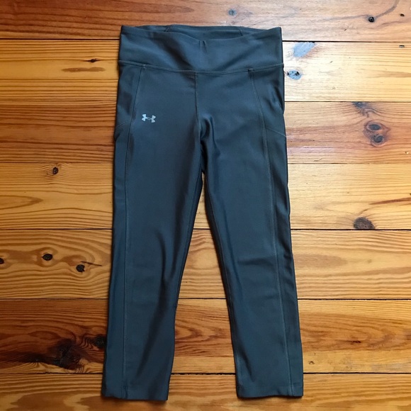 Under Armour Grey Capris Running Leggings, EUC, S - Picture 1 of 12